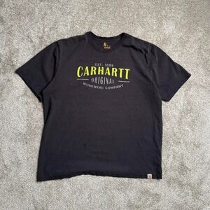 CARHARTT "CHARCOAL" ORIGINAL FIT CRACKED PRINT GRAPHIC TEE